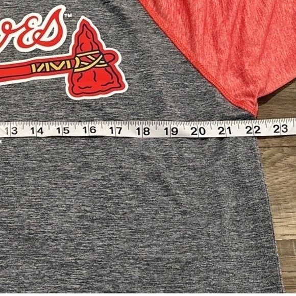 Atlanta Braves T-Shirt Mens Large x Stitches Raglan Sleeve Graphic Print - Picture 4 of 6